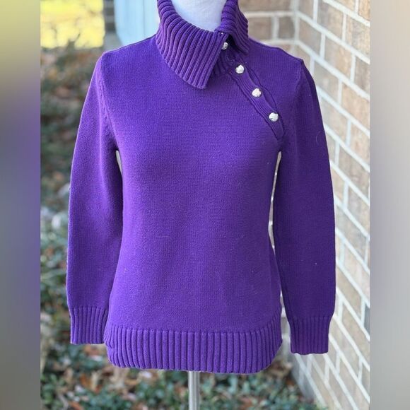 Ralph Lauren Purple Turtleneck Sweater with Button Detail size S - Picture 2 of 6